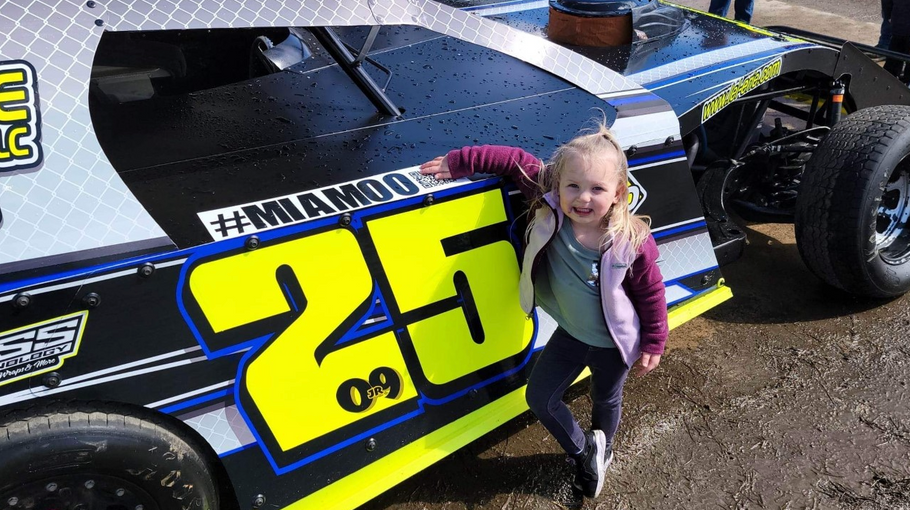 Scott Miniaci added a QR code to his racecar to help raise funds for Mia Moo Fund. His granddaughter Harper was born with cleft lip & palate. She is pictured was his car. Thank you Scott, and everyone, who helps raise funds for Mia Moo.